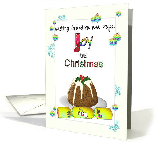 Christmas for Grandma and Papa Plum Pudding and Cracker card (1592150)