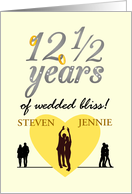 Custom 12 1/2 Year Wedding Anniversary Wedded Bliss card