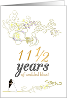 Custom Half Year Wedding Anniversary Bride and Groom Abstract Design card