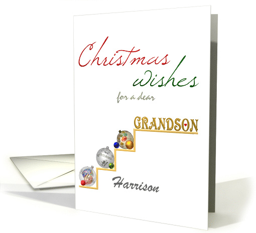 Custom Christmas for Step Grandson Play on Line Illustration card