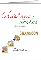 Custom Christmas for Step Grandson Play on Line Illustration card