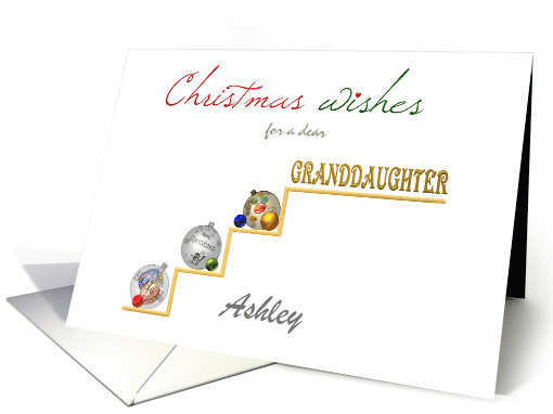 Custom Christmas for Step Granddaughter Play on Line Illustration card