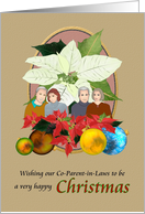 Christmas Co-Parent-in-Laws to Co-Parent-in-Laws Poinsettia Blooms card