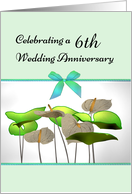 Custom Year Wedding Anniversary Anthurium Flowers and Foliage card
