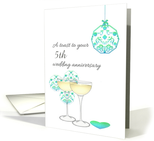 Custom Year Wedding Anniversary Champagne and Embellishments card
