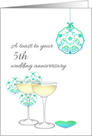 Custom Year Wedding Anniversary Champagne and Embellishments card