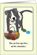 Cute Pitbull and Basket of Easter Eggs Easter from Pet Dog card