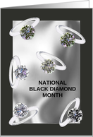 National Black Diamond Month, Beautiful Diamond Rings card