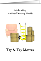 National Moving Month Sack Truck Chair and Boxes Custom card