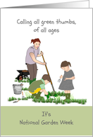 National Garden Week Lady and Children Working in the Garden card