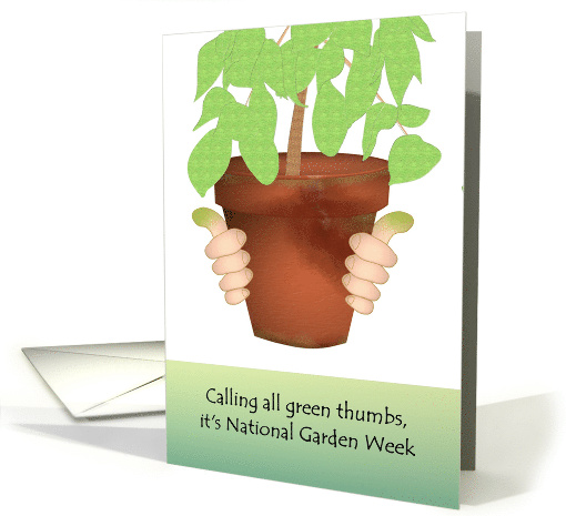 National Garden Week Green Thumbs and Healthy Plant card (1593962)