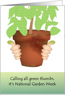 National Garden Week Green Thumbs and Healthy Plant card