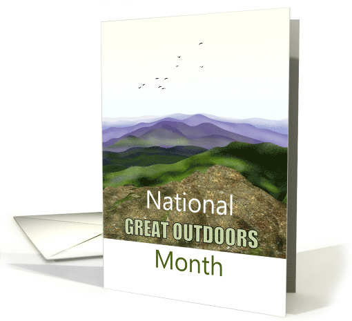 National Great Outdoors Month Rolling Hills and Birds in Flight card