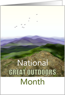 National Great Outdoors Month Rolling Hills and Birds in Flight card