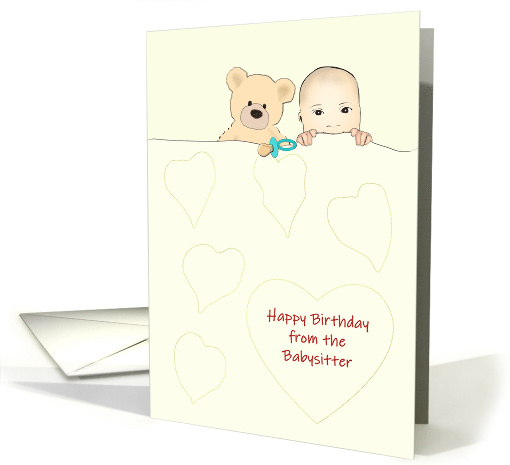 Birthday from Babysitter Baby Tucked Up in Bed Sweet Dreams card
