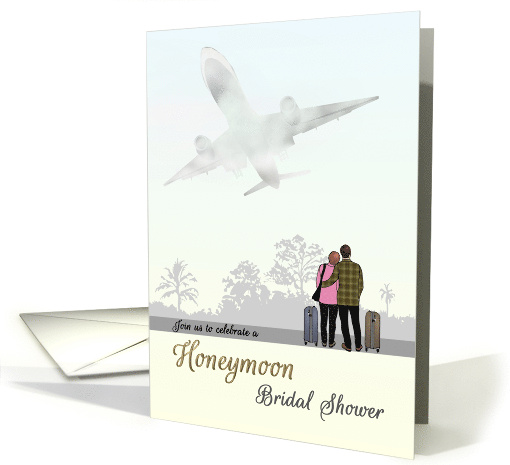 Honeymoon Bridal Shower Couple All Packed Ready To Jet Off card