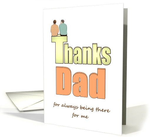 Father's Day Thanks Dad from Son Dad and Son Sitting Together card