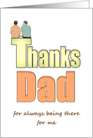 Father’s Day Thanks Dad from Son Dad and Son Sitting Together card