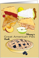 Great American Pies Month Cherry Peach Key Lime Apple Blueberry Pies card