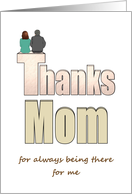 Mother’s Day Thanks Mom from Daughter Both Sitting Together card