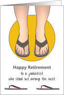 Podiatrist Retirement Man Wearing Flipflops card