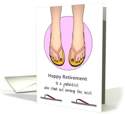 Podiatrist Retirement Lady Wearing Flipflops card (1598364)