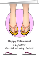 Podiatrist Retirement Lady Wearing Flipflops card