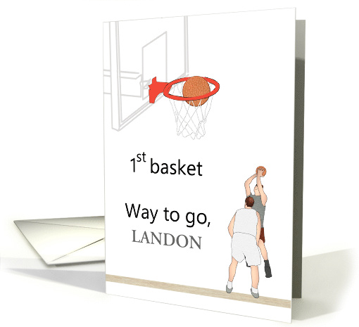 Congratulations, First Basket, Basketball Players, Custom Name card