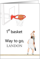 Congratulations, First Basket, Basketball Players, Custom Name card