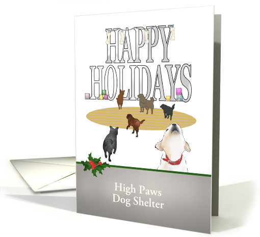 Animal Shelter Happy Holidays Dogs and Bone Decorations card (1598990)