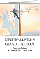 Electrical Lineman Graduation Lineman at Work Custom card