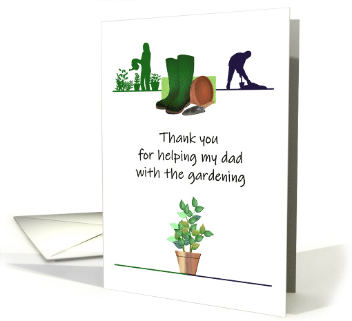 Thank You Neighbor for Helping Elderly Dad with Gardening card