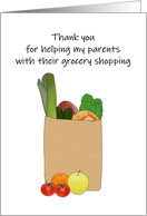 Thank You Neighbor for Helping Elderly Parents with Grocery Shopping card