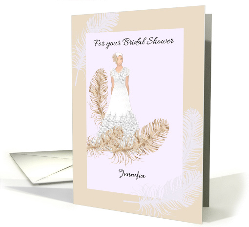 Custom Name Bridal Shower, Bride in Embellished Gown card (1604170)