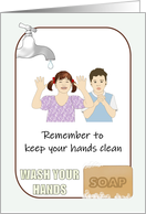Wash Hands From Caring Grandparents to Grandchildren Coronavirus card