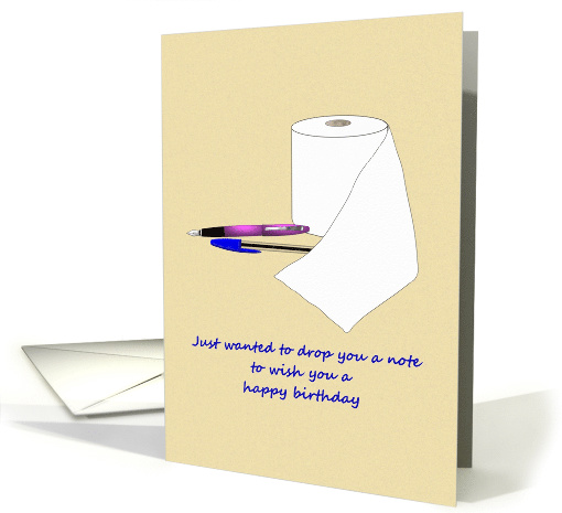 Coronavirus, Drop a Birthday Note, Pens and Toilet Paper card