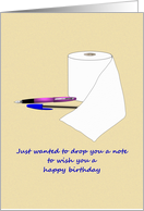 Coronavirus, Drop a Birthday Note, Pens and Toilet Paper card