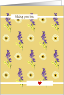 Coronavirus Missing You Lots Pretty Blooms in Rows card