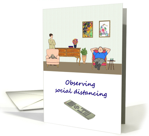 Coronavirus Social Distancing At Home Husband With High