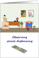 Coronavirus Social Distancing at Home Husband with High Hopes card