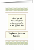 Coronavirus, Thank You Clients Customers for Continued Support, Custom card