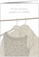 Coronavirus Postpone Wedding Trousseau on Garment Hanger card
