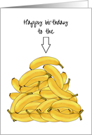 Birthday for Boss Arrow Pointing to Top Banana card