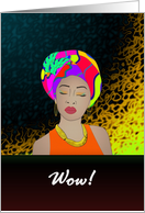 Birthday for Wife Elegant African American Lady In Colorful Attire card