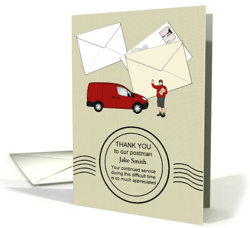Coronavirus Thank You Postman For Continued Service Custom card