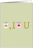 Best Mom I Love You Cups of Coffee and Letters Birthday card