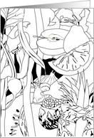 Thinking of You Vegetables and Fruits Coloring card
