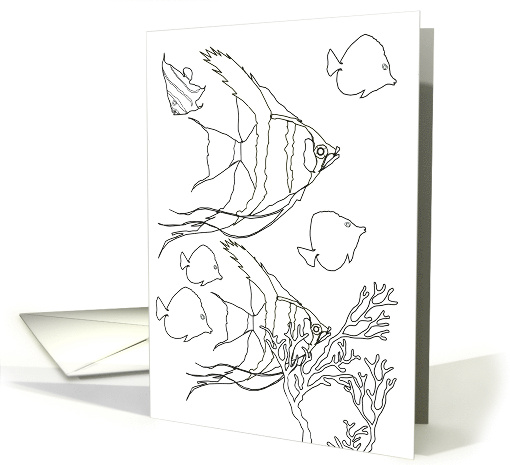 Thinking of You Fish and Coral Coloring card (1613550)