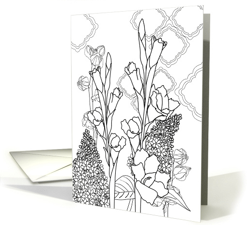 Thinking of You Gladioli and Lilac Coloring card (1613756)