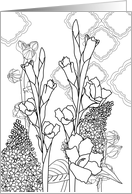 Thinking of You Gladioli and Lilac Coloring card